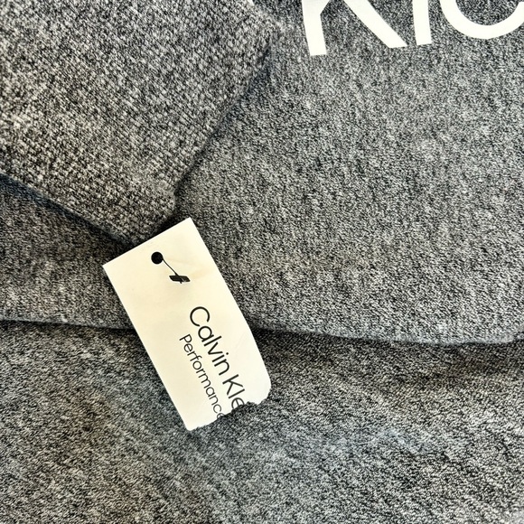 Calvin Klein Performance Cropped V Neck Gray Pullover Fleece Sweatshirt NWT- L - Picture 8 of 9